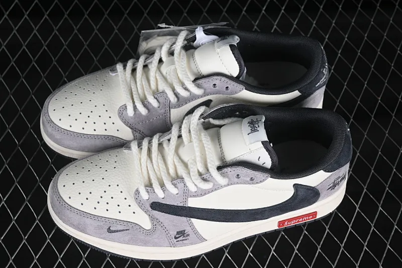 All categories Air Jordan Jordan series basketball shoes Air Jordan 1 Low High-end customized low-top sneakers Travis Scott x Fragment Design x Air Jordan 1 Low OG SP AJ1 Joe 1 Sup Stussi co-branded double spelled beige and red label low-top cultural casual sneakers SJ2068-140